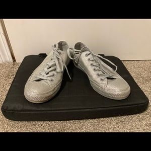 Size 9 Silver Glitter Converse All Star